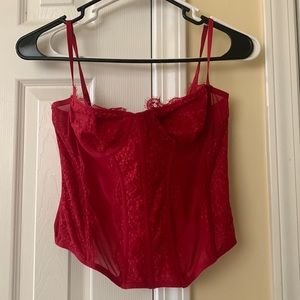 Red lace top